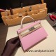 Hermes kelly20 epsom19cm X9 /Mauve Sylvestre &10 /Craie Silver Hardware Full Handmade kellymini-055