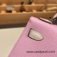 Hermes kelly20 epsom19cm X9 /Mauve Sylvestre &10 /Craie Silver Hardware Full Handmade kellymini-055