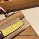 Hermes kelly20 epsom19cm 0M/Cha & 9R/Lime & X9 /Mauve Sylvestre Silver Hardware Full Handmade kellymini-057