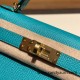 Hermes kelly20 epsom19cm 7F/ Blue Paon Gold Hardware Full Handmade kellymini-060