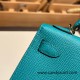 Hermes kelly20 epsom19cm 7F/ Blue Paon Gold Hardware Full Handmade kellymini-060