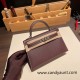 Hermes kelly20 epsom19cm 0G/ Rouge Sellier Silver Hardware Full Handmade kellymini-063