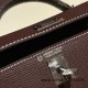 Hermes kelly20 epsom19cm 0G/ Rouge Sellier Silver Hardware Full Handmade kellymini-063