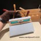 Hermes kelly20 epsom19cm 7R/ Azur & O6/Vert Jade &37 /Gold Silver Hardware  Full Handmade kellymini-066