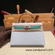 Hermes kelly20 epsom19cm 7R/ Azur & O6/Vert Jade &37 /Gold Silver Hardware  Full Handmade kellymini-066