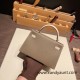 Hermes kelly20 epsom19cm 8C /Elephant Grey&10/ Craie Silver Hardware Full Handmade kellymini-068