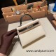 Hermes kelly20 epsom19cm 10/ Craie & 89 /Black (Noir)  Silver Hardware  Full Handmade kellymini-071