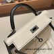 Hermes kelly20 epsom19cm 10/ Craie & 89 /Black (Noir)  Silver Hardware  Full Handmade kellymini-071