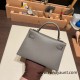 Hermes kelly20 epsom19cm 0L/ Gris Meyer Silver Hardware  Full Handmade kellymini-075