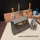 Hermes kelly20 epsom19cm 0L/ Gris Meyer Gold Hardware  Full Handmade kellymini-076