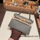 Hermes kelly20 epsom19cm 0L/ Gris Meyer Gold Hardware  Full Handmade kellymini-076