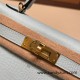 Hermes kelly20 epsom19cm U2 /Blue Zephyr Gold Hardware Full Handmade kellymini-077