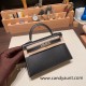 Hermes kelly20 epsom19cm Silver Hardware 89/ Black (Noir) Full Handmade kellymini-078