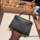 Hermes kelly20 epsom19cm Silver Hardware 89/ Black (Noir) Full Handmade kellymini-078