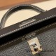 Hermes kelly20 epsom19cm Silver Hardware 89/ Black (Noir) Full Handmade kellymini-078