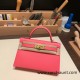 Hermes kelly20 epsom19cm 8W /Rose Azalee Gold Hardware  Full Handmade kellymini-081