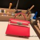 Hermes kelly20 epsom19cm I6 /Rose Extreme Silver Hardware  Full Handmade kellymini-085