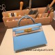 Hermes kelly20 epsom19cm 7N /Celeste Gold Hardware Full Handmade kellymini-086