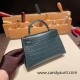 Hermes kelly20 Matte Alligateor Crocodile 19cm V0/Vert Rousseau Gold Hardware Full Handmade kellymini-096