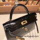 Hermes kelly20 Alligateor crocodile 89 /Black (Noir) Gold Hardware Full Handmade kellymini-105