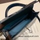 Hermes kelly20 Alligateor crocodile W0 /Vert Bosphore Silver Hardware Full Handmade kellymini-106