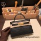 Hermes kelly20 Alligateor crocodile 89/ Black (Noir) Gold Hardware Full Handmade kellymini-107