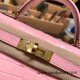 Hermes kelly20 Matte Mini Kelly Alligateor crocodile 5P /Pink Gold Hardware Full Handmade kellymini-109