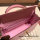 Hermes kelly20 Matte Mini Kelly Alligateor crocodile 5P /Pink Gold Hardware Full Handmade kellymini-109