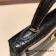 Hermes kelly20 Matte Mini Kelly Alligateor crocodile 89 /Black (Noir) Gold Hardware Full Handmade kellymini-110