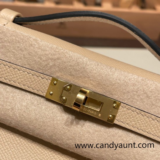 Hermes Kelly pochette epsom S2/Trench Gold Hardware Pochette--008