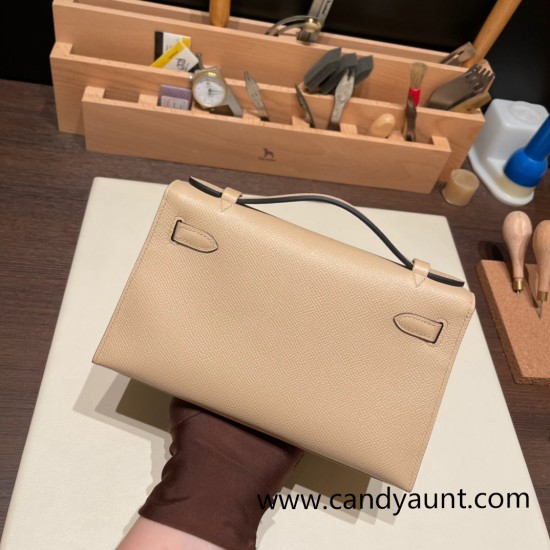 Hermes Kelly pochette epsom S2/Trench Gold Hardware Pochette--008