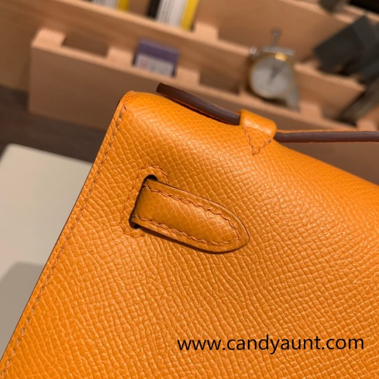 Hermes Kelly pochette Epsom 9H/Soleil Gold Hardware Pochette--016