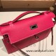 Hermes Kelly pochette epsom 8T /Rose Candy  Silver Hardware Pochette--023