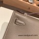 Hermes Kelly pochette swift 8C /Elephant Grey Silver Hardware Pochette--024