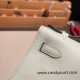 Hermes Kelly pochette swift 0S vertdeau Silver Hardware Pochette--031