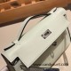 Hermes Kelly pochette swift 0S vertdeau Silver Hardware Pochette--031