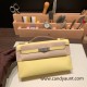 Hermes Kelly pochette swift 1Z /Jaune Poussin  Silver Hardware Pochette--032