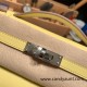 Hermes Kelly pochette swift 1Z /Jaune Poussin  Silver Hardware Pochette--032