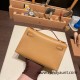 Hermes Kelly pochette swift 0M/Chai Gold Hardware Pochette--037