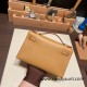 Hermes Kelly pochette swift 0M/Chai Silver Hardware Pochette--038