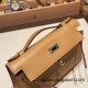 Hermes Kelly pochette swift 0M/Chai Silver Hardware Pochette--038