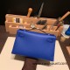 Hermes Kelly pochette swift 7T/ Blue Electric Silver Hardware Pochette--040