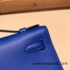 Hermes Kelly pochette swift 7T/ Blue Electric Silver Hardware Pochette--040