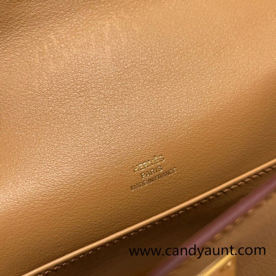 Hermes Kelly pochette swift 4B /Biscuit  Gold Hardware Pochette--041