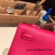 Hermes Kelly pochette swift 0D /Rose Mexico Silver Hardware Pochette--044