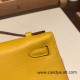 Hermes Kelly pochette swift 9D /Jaune Ambre Silver Hardware Pochette--049