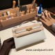 Hermes Kelly pochette swift 80 /Pearl Grey Gold Hardware Pochette--050