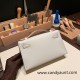 Hermes Kelly pochette swift 80 /Pearl Grey Gold Hardware Pochette--050