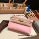 Hermes Kelly pochette swift 3Q/ Rose Sakura Gold Hardware Pochette--052