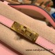 Hermes Kelly pochette swift 3Q/ Rose Sakura Gold Hardware Pochette--052